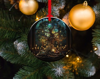 Halloween Beautiful Magical Tree of Life Christmas Ceramic Ornaments Glowing Magical Tree Of Life Holiday Tree Ornaments Decor Gifts