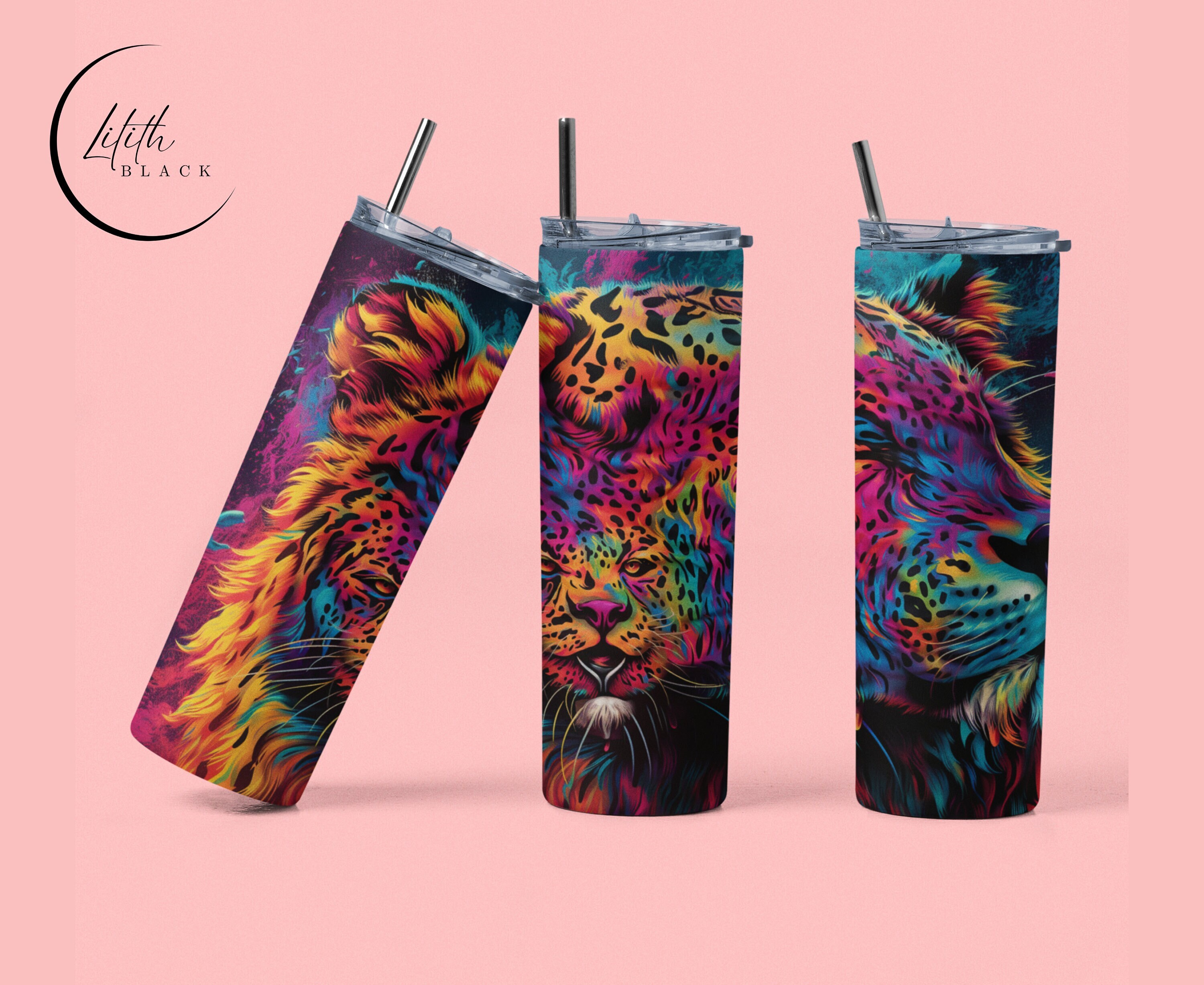Rainbow Lion Cheetah Animal Print Skinny Steel Tumbler Perfect - Etsy