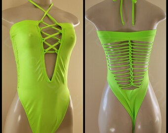 Tube Top, Thong bodysuit, Criss-cross front