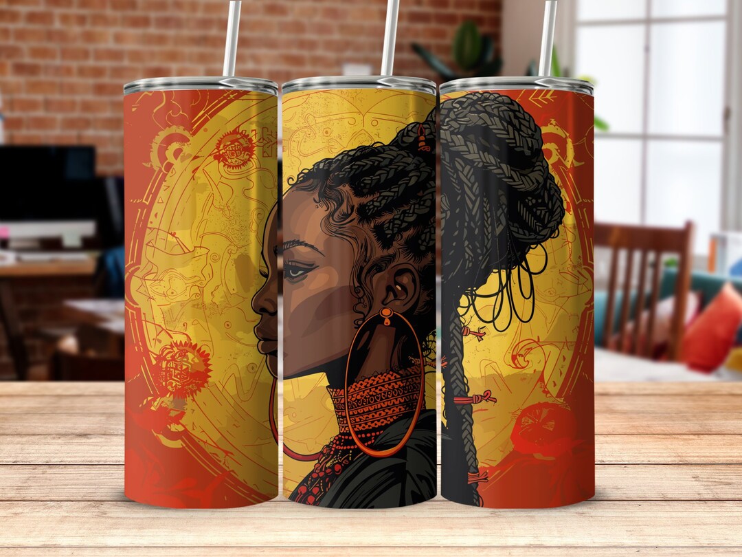 African Map Fingerprint Tumbler With Handle Being Black Is The Best Part Of My Personality DT03