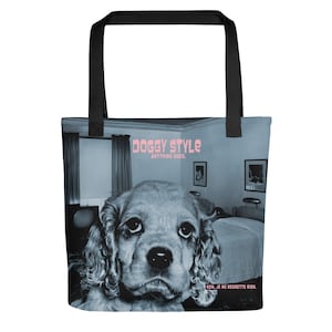COCKER SPANIEL tote bag, Doggy Style - Anything goes, Cocker Spaniel design bag, Cocker Spaniel gifts for Dog Lovers, unique gifts for dogs