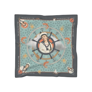 Home is where the anchor drops Scarf Light Turquoise Nautical Scarf