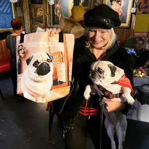 PUG TOTE BAG Doggy Style - Anything goes, Pug bag, Pug gifts for Pug Lovers, Gifts For Dog Owner, Pug Designer bag, Pug love, adorable Pug