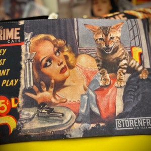 FAMOUS CRIME CATS Large Zipper Bag - They Just Want To Play, The Perfect Gift For Cat Kittens And Vintage Lovers Retro Cat Travel Bag