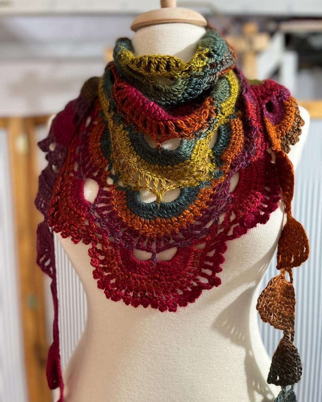 colorful crochet shawl