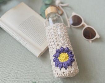 Water Bottle Holder, Crochet Bottle Carrier, Crossbody Bottle Bag, Crochet Thermos Carrier, Crochet Phone Case , Boho Small Crossbody Bag