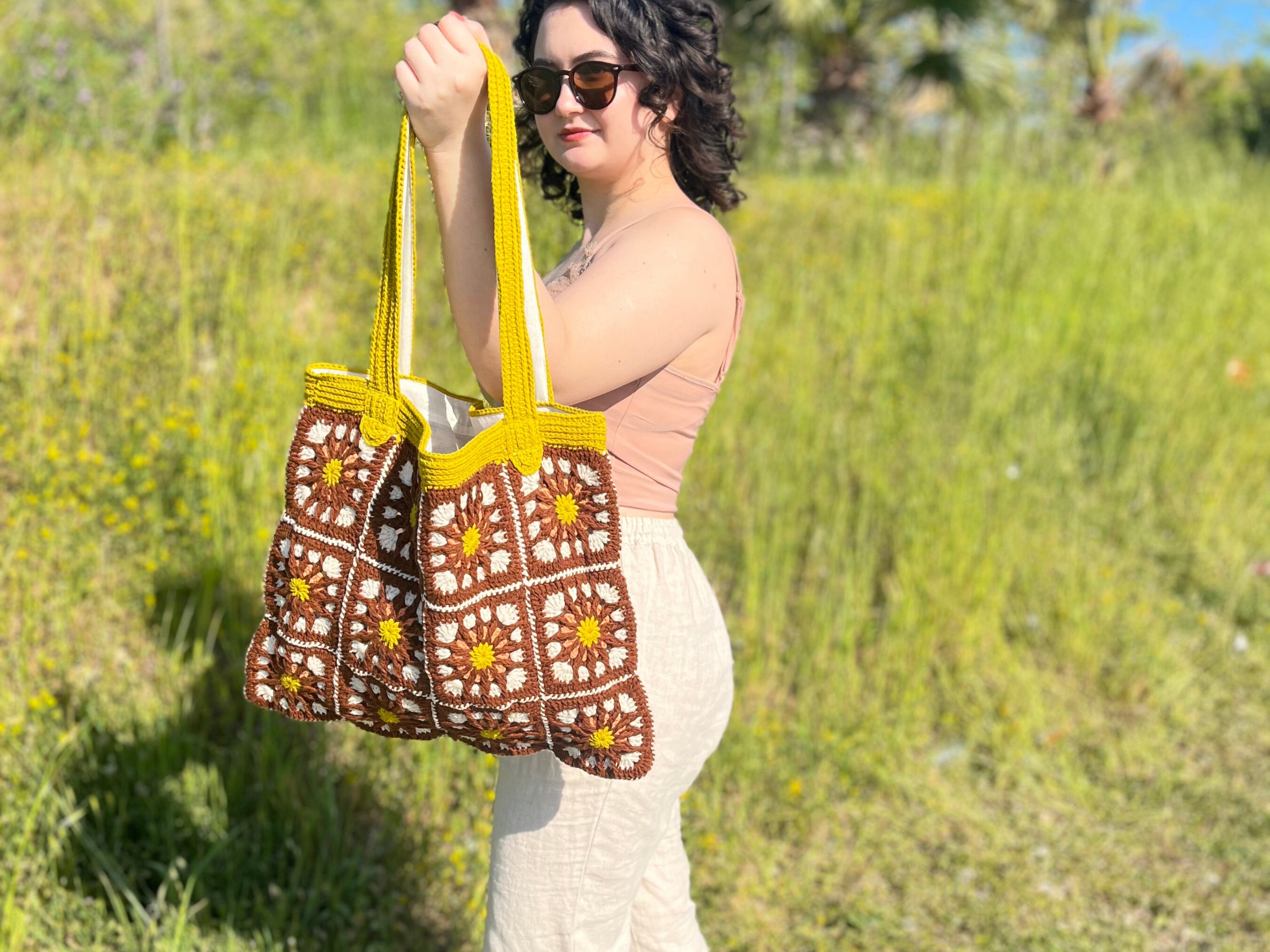  Arcimatto Crochet Tote Bag, Women Summer Aesthetic