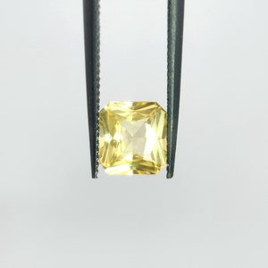 Rare Yellow Sapphire, 1.66ct, Genuine Precious Gemstone, Unheated & Untreated, 6.88x6.33x3.82mm, Yellow Color, Octagonal Shape, Mixed Cut.