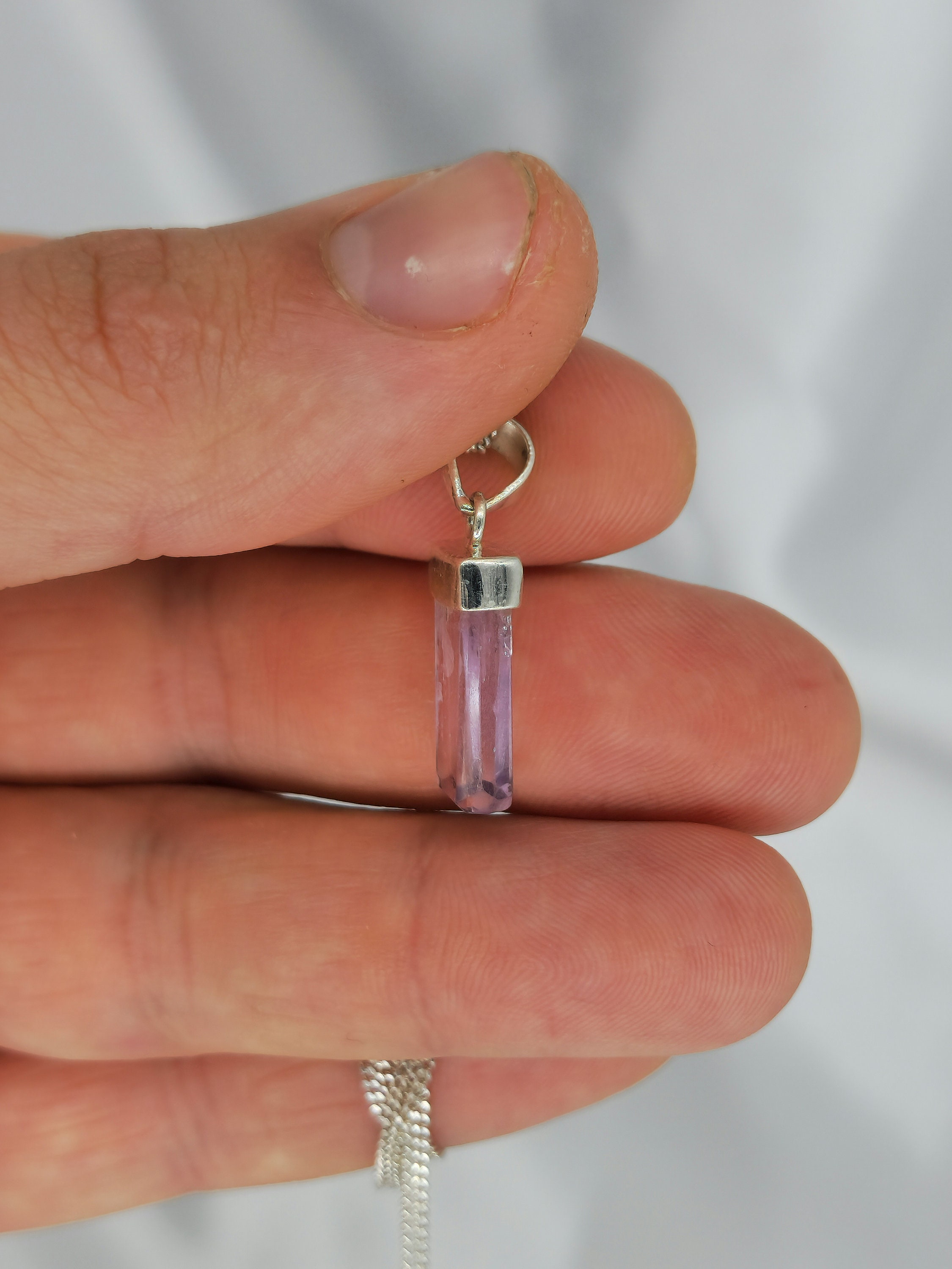 Bracelet En Kunzite Naturelle Rose - Pierre Gemme D'Amour Inconditionnel, Longueur 19cm