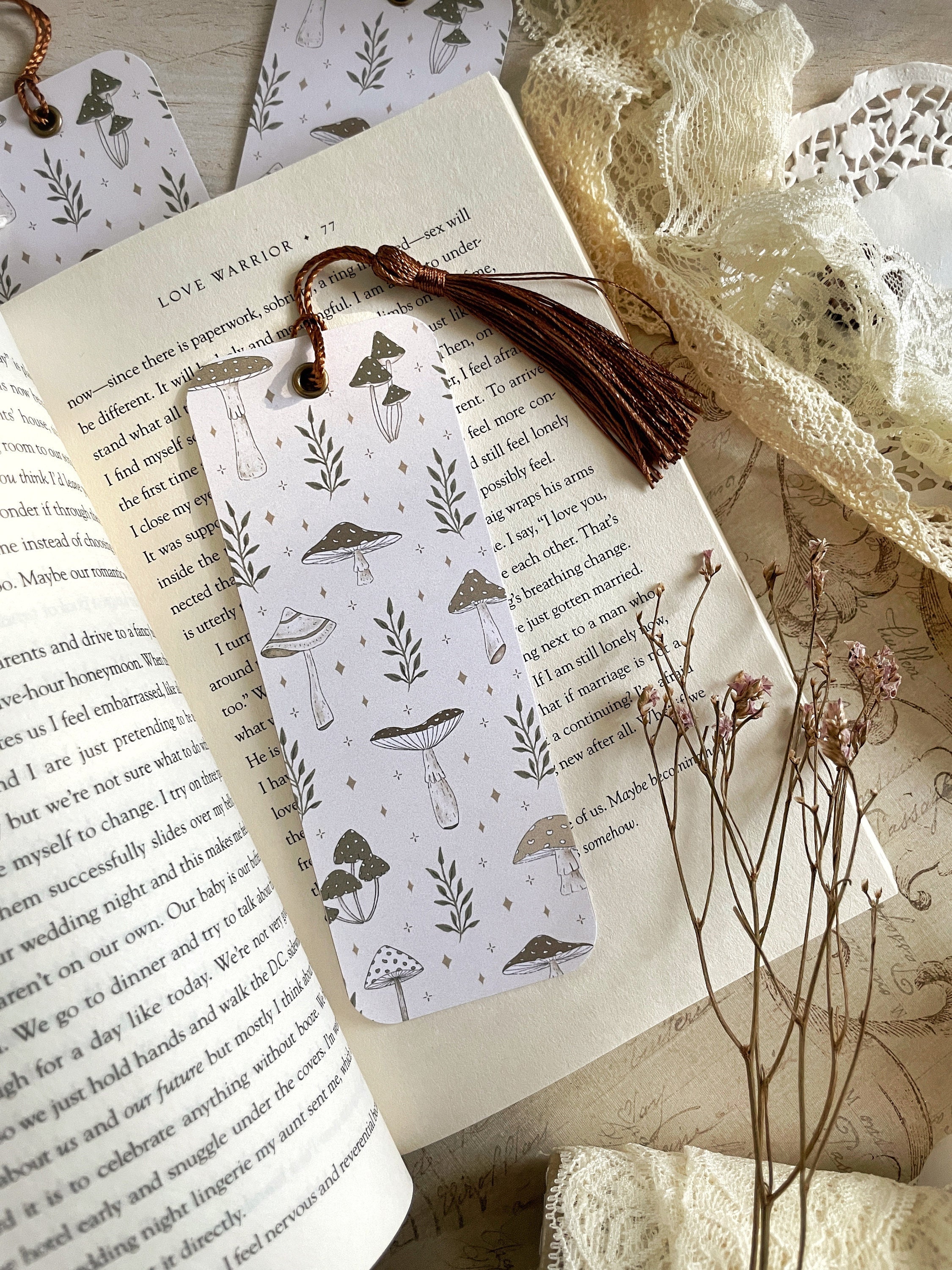 Mushroom Bookmark — Brown Suga Stationery & Design