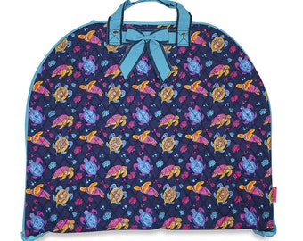Ever Moda Folding  Small Blue Turtle Hanging Garment Bag