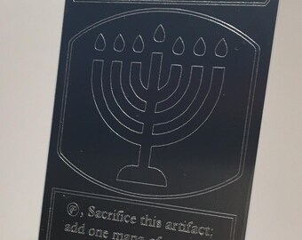 Etched Aluminum Menorah Token (2.5x3.5)