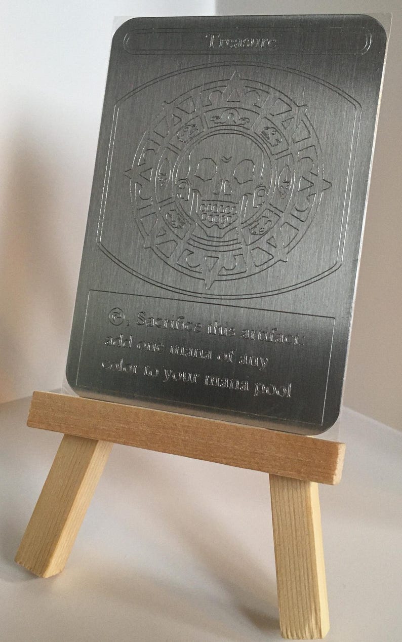 Cursed Magic The Gathering Treasure Token: Etched Aluminum image 2
