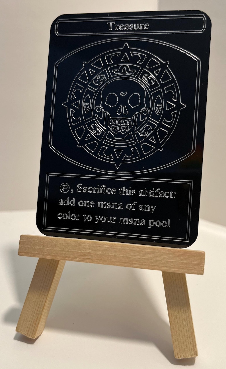 Cursed Magic The Gathering Treasure Token: Etched Aluminum image 3