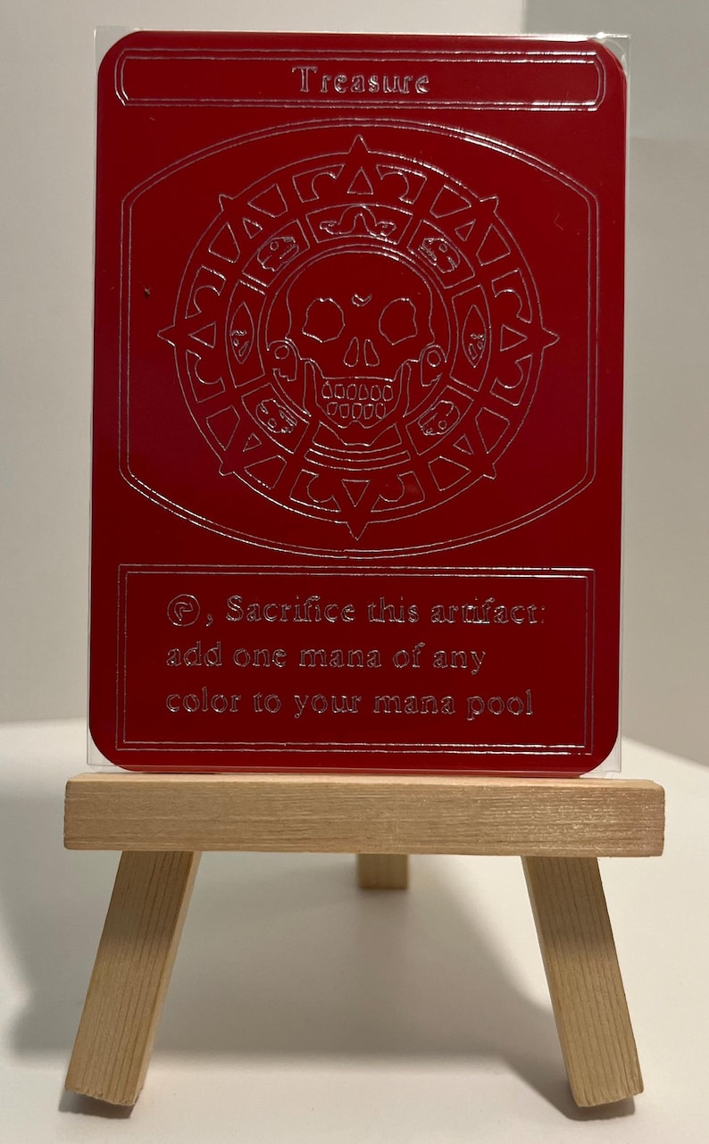 Cursed Magic The Gathering Treasure Token: Etched Aluminum image 5