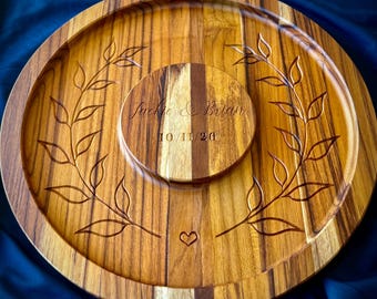 Personalized Hardwood Wedding Serving Tray
