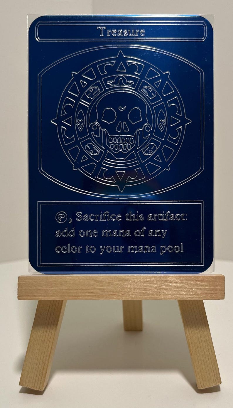 Cursed Magic The Gathering Treasure Token: Etched Aluminum image 4