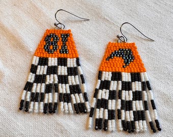 Formula 1 (F1) McLaren Oscar Piastri Beaded Fringe Earrings | Hand Beaded