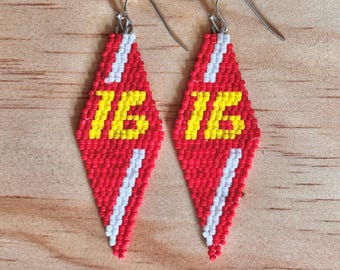 Charles Leclerc Formula 1 (F1) Earrings, Hand beaded Monaco and Ferrari Colors