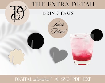 Drink stirrer svg bundle for laser cutting | swizzle stick svg files | digital svg dxf pdf cut file for cocktails and events