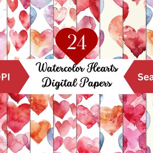 Valentines Day Watercolor Hearts PNG, Heart Balloon, Pink Hearts