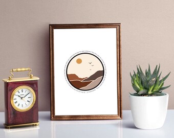 Wildernis Bijbelse Wall Art Digital Print, Boho Boho Style, Home Decor, Christian Room Nursery Badkamer Keuken, Bijbelvers, Woestijn