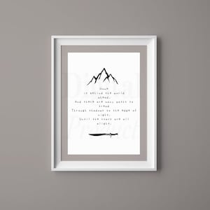 Lo Hobbit - L'arte della parete della montagna solitaria/Terra di Mezzo Gandalf Bilbo Baggins Thorin Il Signore degli Anelli Elfo Nano Legolas Frodo/Stampa digitale