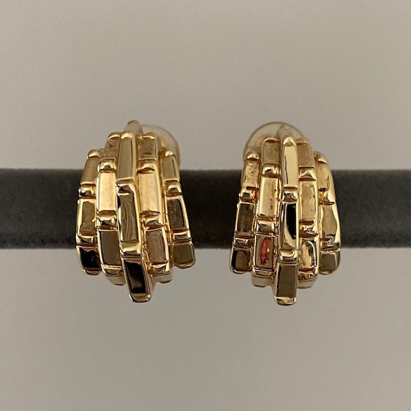 Vintage St. John Gold Tone Clip On Earrings