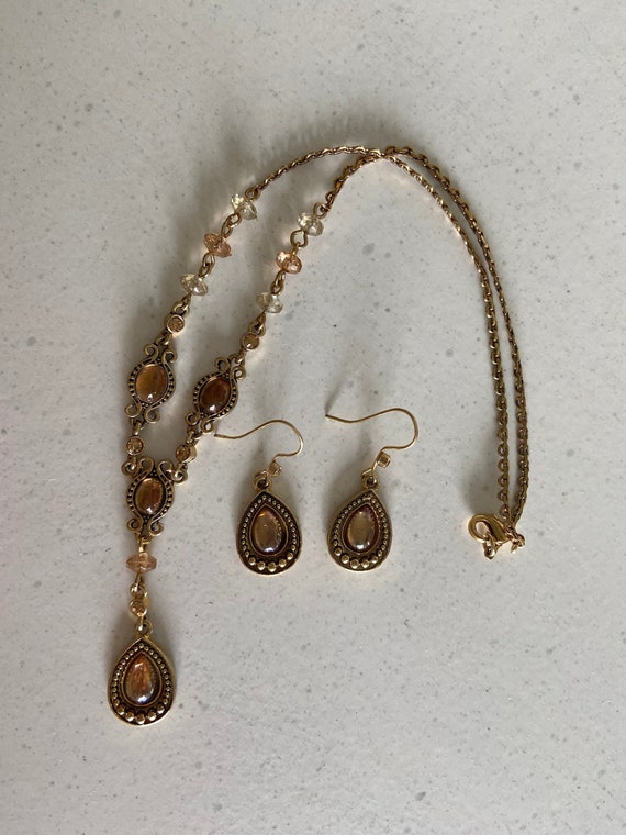 Lariat Y Necklace/Pierced Earrings Set, Avon