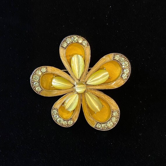 MONET Yellow Flower Pin/Brooch, Rare Find - image 3