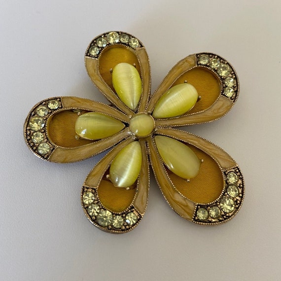 MONET Yellow Flower Pin/Brooch, Rare Find - image 6
