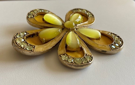 MONET Yellow Flower Pin/Brooch, Rare Find - image 1