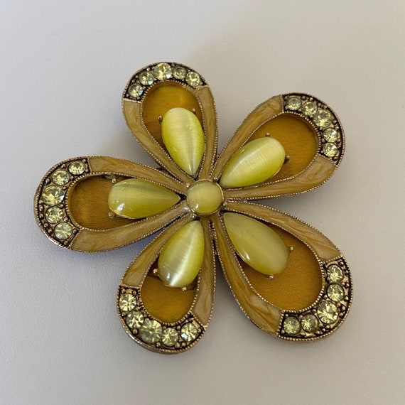 MONET Yellow Flower Pin/Brooch, Rare Find - image 5