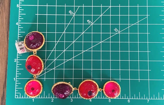 Cache Colorful Dangle Clip Earrings: 1990s Runway… - image 8