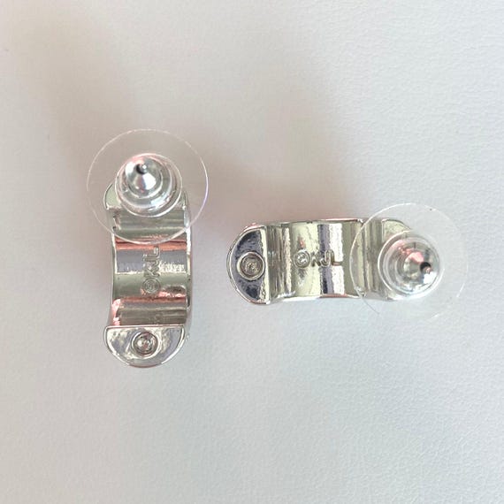 Designer Crystal Pave Half Hoop Pierced Earrings,… - image 10