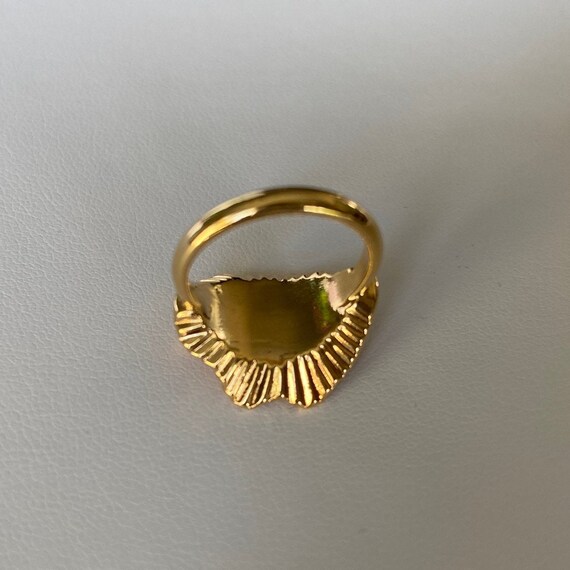 Gold Tone Ruffle Rhinestone Ring, New Old Stock, … - image 7