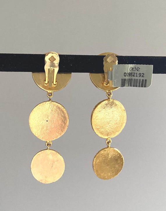 Cache Colorful Dangle Clip Earrings: 1990s Runway… - image 5