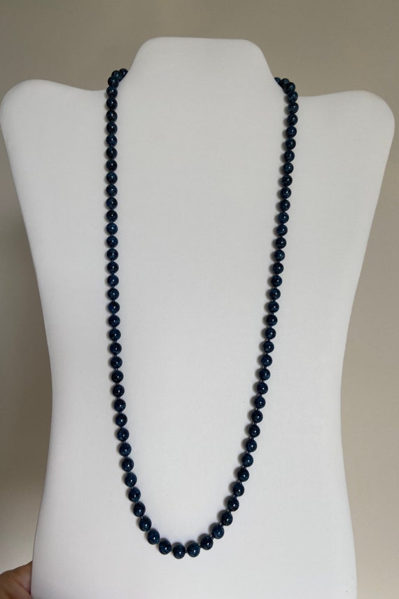 Blue Beaded Necklace, Vintage "Oops A Daisy" 1980s