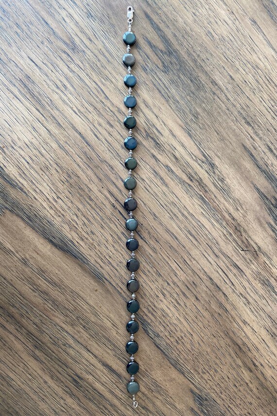 Obsidian Necklace 925, Rainbow Beads - image 7