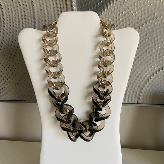 J Crew Lucite Chunky Curb Link Ombre Necklace