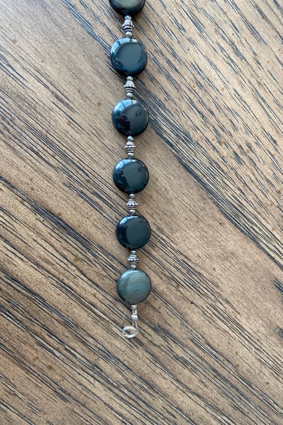 Obsidian Necklace 925, Rainbow Beads - image 10