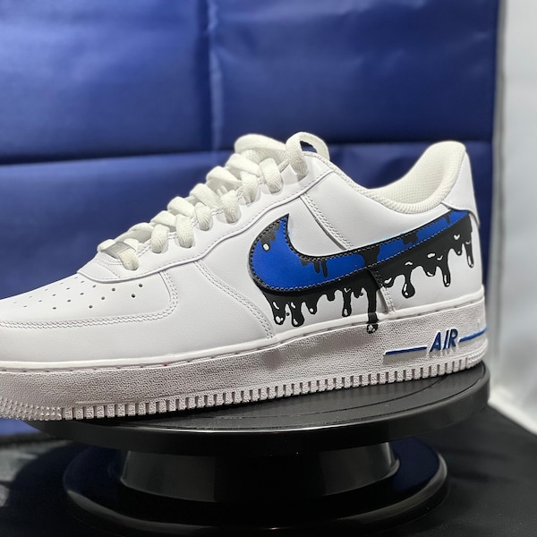 Air Force One "Blue Drip" Customs by AlphasCustomKicks