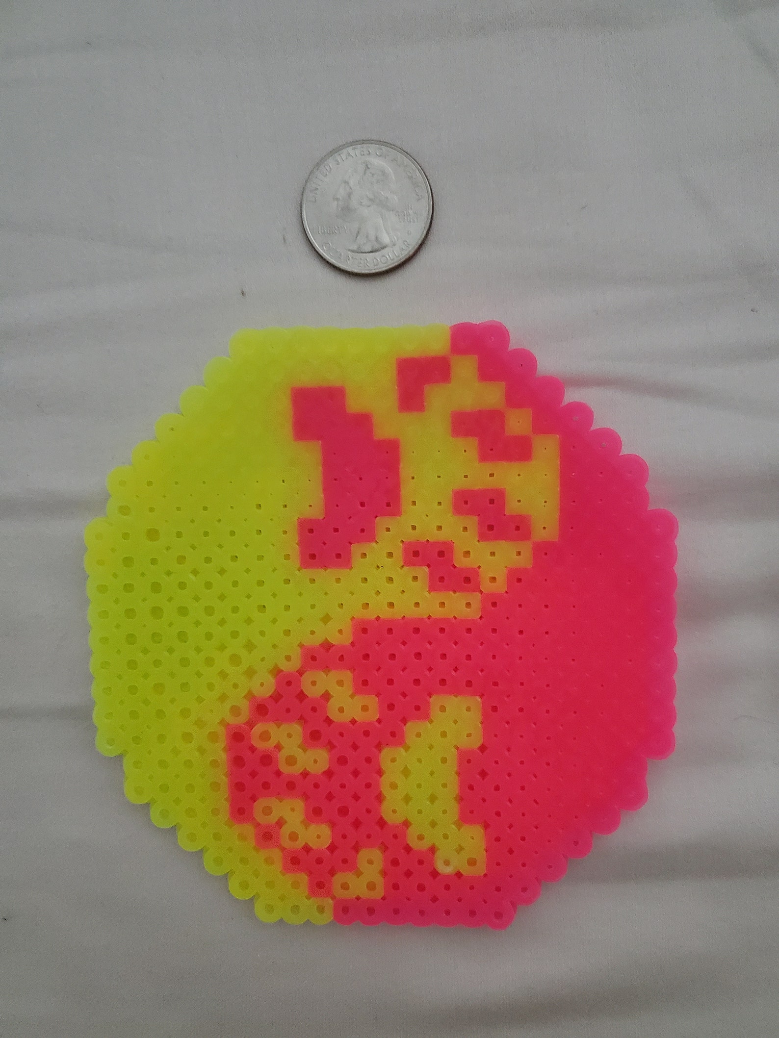 Neon Paw Yin Yang Perler Bead Art Etsy UK