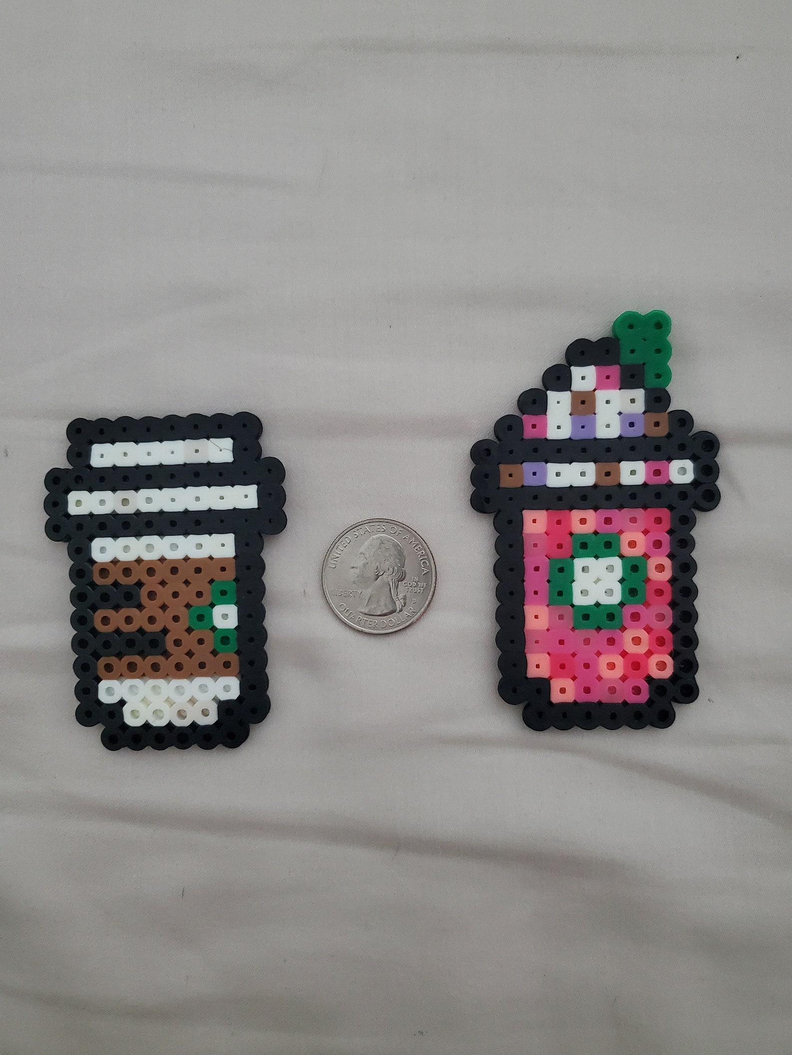 Perler Bead Starbucks Drink Ornaments Etsy Finland