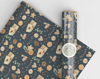 Christmas Wrapping Paper, Merry Christmas, Eco Friendly, 100% Recyclable, Gift Wrapping Paper, Luxury Christmas Gift Wrap