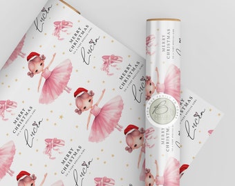 Personalised Ballerina Christmas Wrapping Paper - Make Your Presents Sparkle with Dance