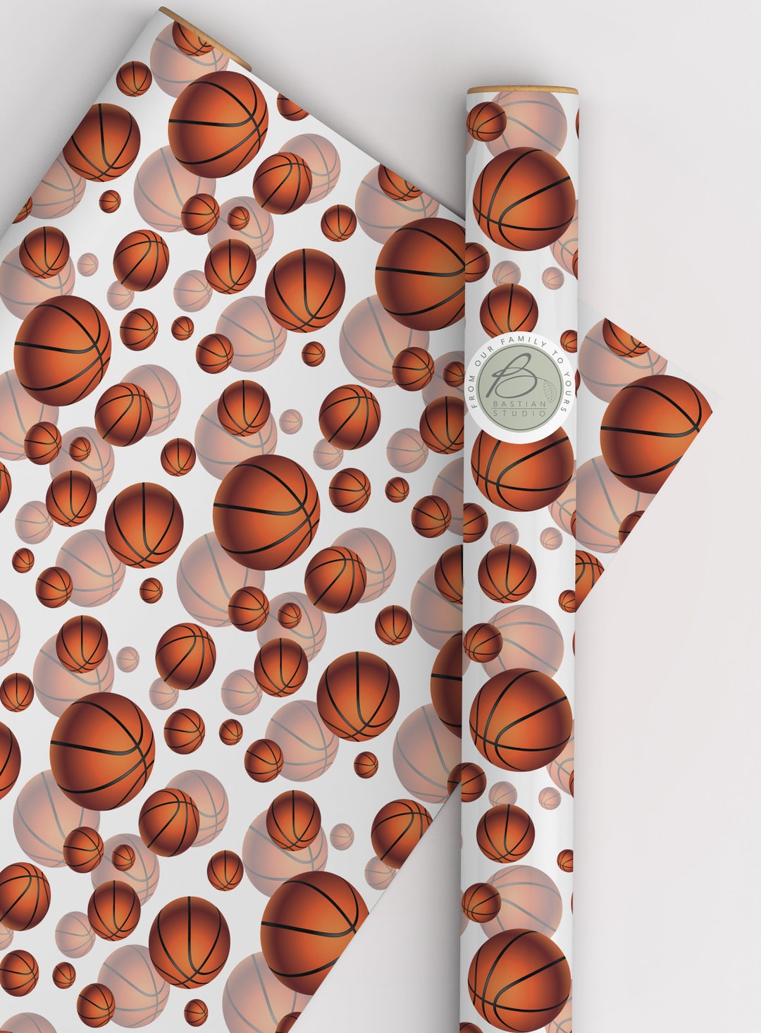 Basketball Wrapping Paper, Gift Wrap Paper, Sports, Children's, Boy