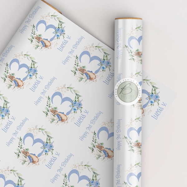 Peter Rabbit Happy Birthday Gift Wrap for Children - Add a Personal Touch to their Special Day! 1st Birthday, 2nd Birthday, 3rd Birthday