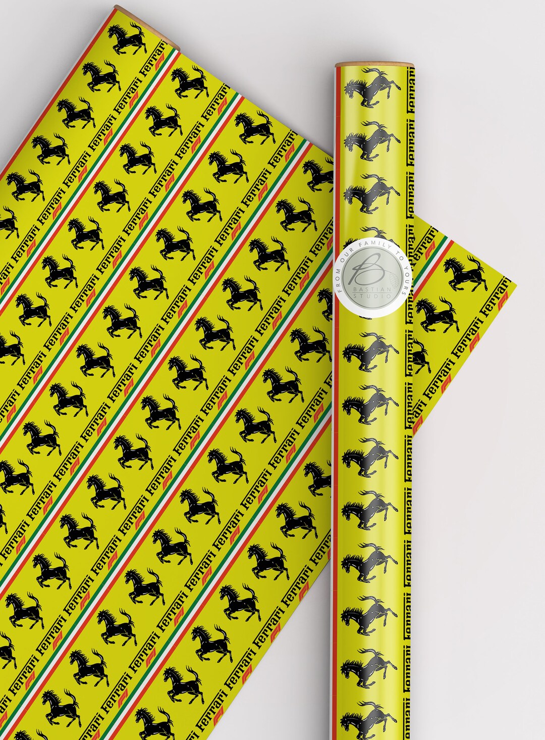 Formula 1 Ferrai Team Inspired Wrapping Paper, F1 Birthday, F1 2023 Paper, Formula 1 Etsy