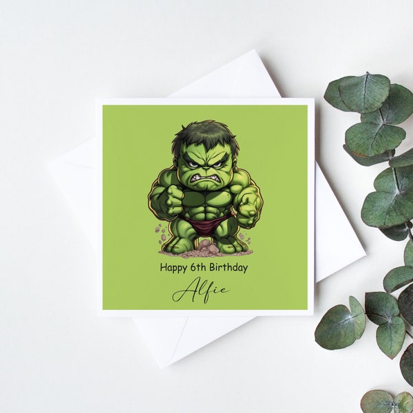 Personalised Hulk Birthday Card Superhero - 4th 5th 6th 7th 8th 9th 10th Son Grandson Nephew Brother Cousin